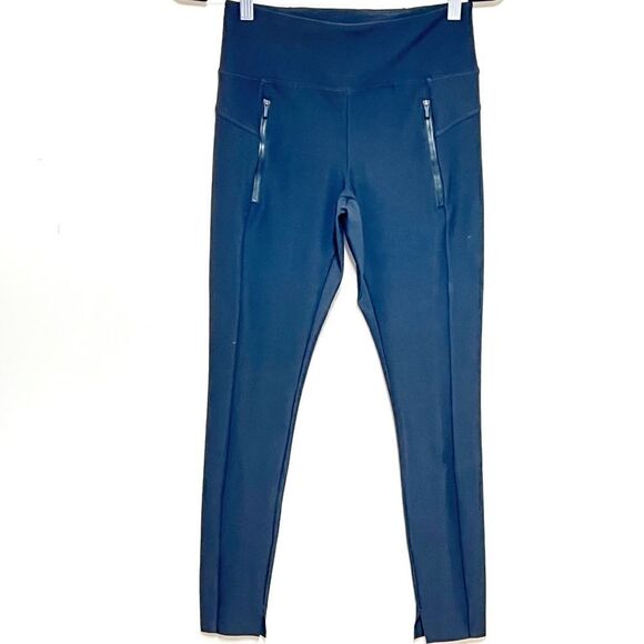 * NWOT ATHLETA Black Stellar Raw Hem Slit Tights Sz XS - Picture 11 of 15